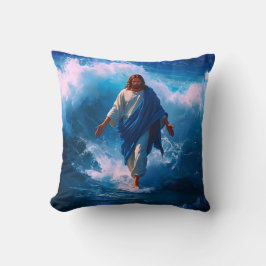 Jesus Walks on Water Throw Cushion Kussen