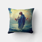 Jesus Walks on Water Throw Pillow Kussen (Achterkant)