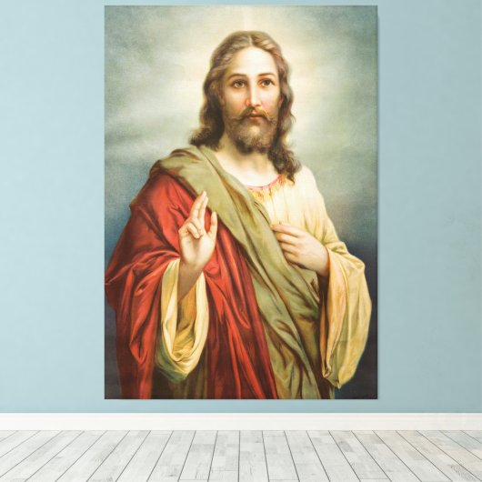 Jesus Wall art Canvas Afdruk (Insitu (Houten vloer))