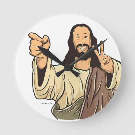 Jesus Wall Clock Ronde Klok (Voorkant)