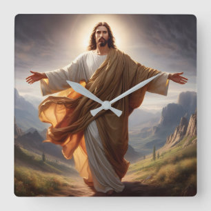 Jesus Wall Clock Vierkante Klok