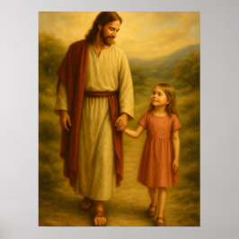Jesus Wandelt Met Meisje™ LDS Muur Kunst Poster