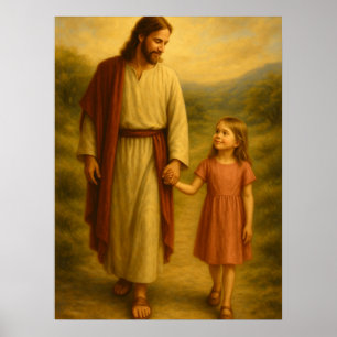 Jesus Wandelt Met Meisje™ LDS Muur Kunst Poster