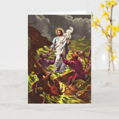 Jesus wandelt op Water Wenskaart Kaart (Gele Bloem)