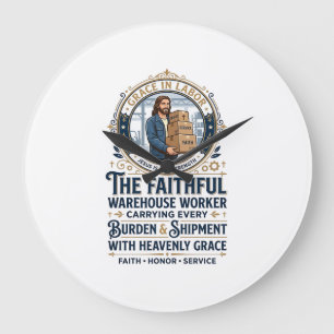 Jesus Warehouse Logistiek Grafisch T-shirt Christe Grote Klok