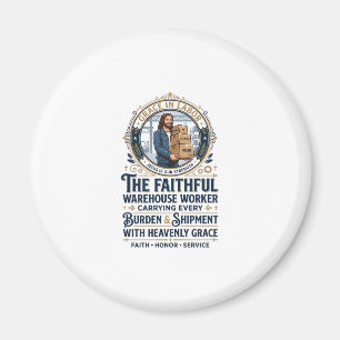 Jesus Warehouse Logistiek Grafisch T-shirt Christe Magneet