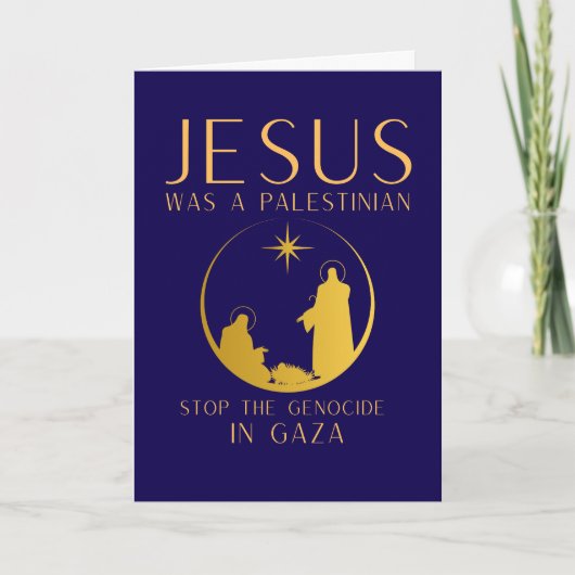 Jesus Was A Palestinian Christmas Custom Message Kaart (Voorkant)