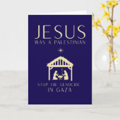 Jesus Was A Palestinian Christmas Custom Message Kaart (Gele Bloem)