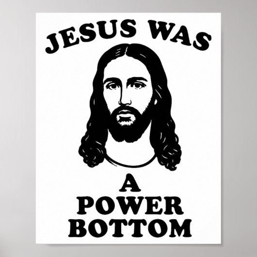 Jesus Was A Power Bottom Funny Pride Christmas Gag Poster (Voorkant)