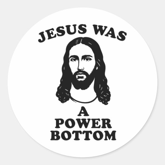 Jesus Was A Power Bottom Funny Pride Christmas Gag Ronde Sticker (Voorkant)