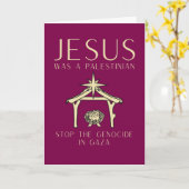 Jesus Was Palestinian Christmas Gaza Human Rights Kaart (Gele Bloem)