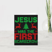 Jesus Was The First-ecrow Reindeer Ugly Sweater Xm Kaart (Voorkant)