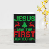 Jesus Was The First-ecrow Reindeer Ugly Sweater Xm Kaart (Gele Bloem)