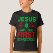 Jesus Was The First-ecrow Reindeer Ugly Sweater Xm T-shirt (Voorkant)