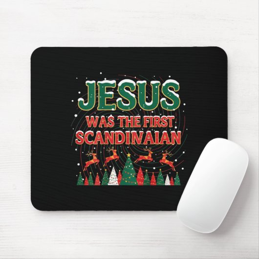 Jesus Was The First Ecrow Ugly Sweater Style Muismat (Met muis)
