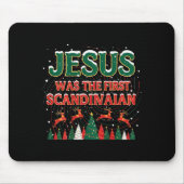 Jesus Was The First Ecrow Ugly Sweater Style Muismat (Voorkant)