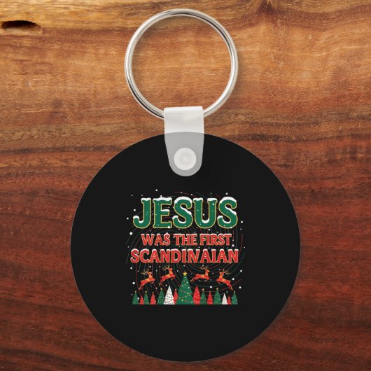 Jesus Was The First Ecrow Ugly Sweater Style  Sleutelhanger (Voorkant)