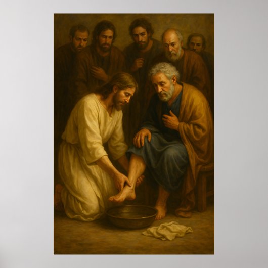 Jesus Washing the Disciples’ Feet™ LDS Art Poster (Voorkant)