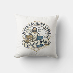 Jesus Waslabel Witte Jezus Wasgoed Was Kussen