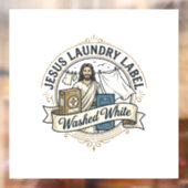 Jesus Waslabel Witte Jezus Wasgoed Was Raamsticker (Vel 2)