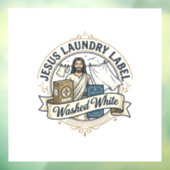 Jesus Waslabel Witte Jezus Wasgoed Was Raamsticker (Vel 3)
