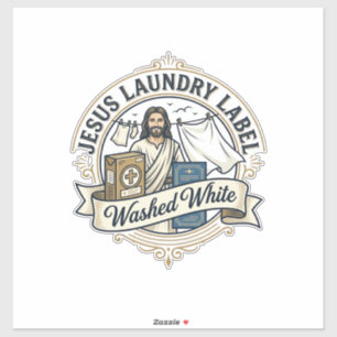 Jesus Wasmachine Label Gewassen Witte Jesus Wasmac