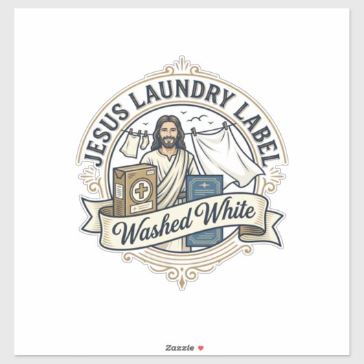 Jesus Wasmachine Label Gewassen Witte Jesus Wasmac (Vel)