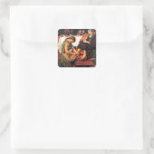 Jesus wast de voeten van Petrus Vierkante Sticker (Tas)