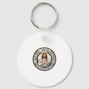 Jesus Wastaken Humor T-shirt Christelijk Grafisch Sleutelhanger