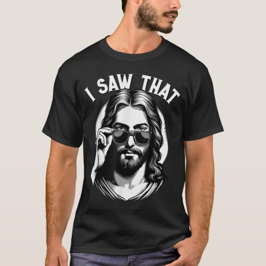 Jesus Watching Meme Funny Christian Shirt (Voorkant)