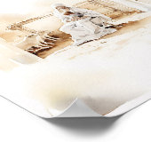 Jesus Waterverf Art Print - Serene Religious Home (Hoek)