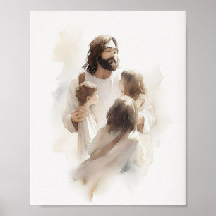 Jesus Waterverf - Christelijke huisdecoratie Poster
