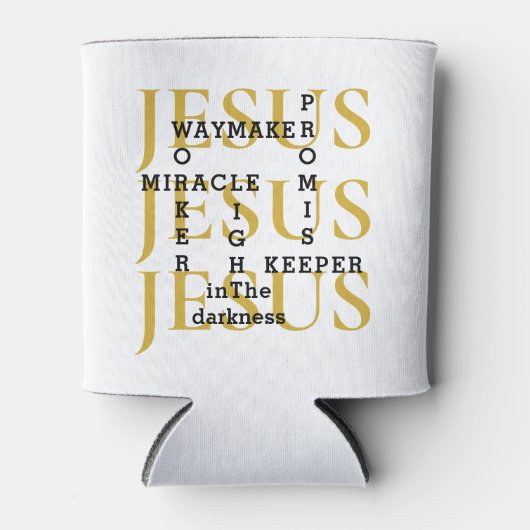JESUS Waymaker Monogram Christelijk Blikjeskoeler (Voorkant)