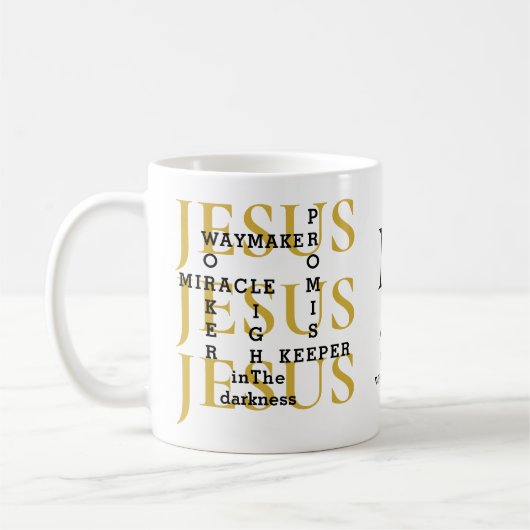 Jesus Waymaker Monogram Christelijk Koffiemok (Links)
