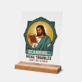 Jesus Wazige QR-code Scant Niet Menu Tech Humor_1 Acryl Bord (Hoek)