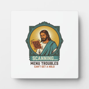 Jesus Wazige QR-code Scant Niet Menu Tech Humor_1 Fotoplaat