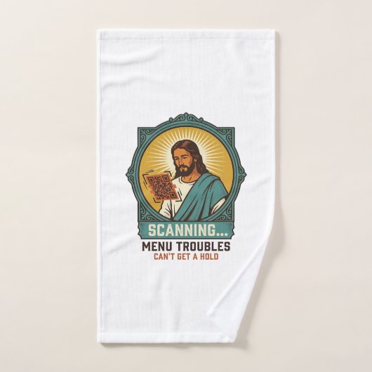 Jesus Wazige QR-code Scant Niet Menu Tech Humor_1 Handdoek (Handdoek)