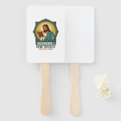 Jesus Wazige QR-code Scant Niet Menu Tech Humor_1 Handwaaier (Voorkant en achterkant)