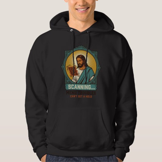 Jesus Wazige QR-code Scant Niet Menu Tech Humor_1 Hoodie (Voorkant)