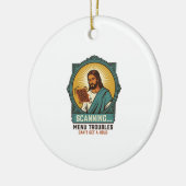 Jesus Wazige QR-code Scant Niet Menu Tech Humor_1 Keramisch Ornament (Links)