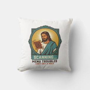 Jesus Wazige QR-code Scant Niet Menu Tech Humor_1 Kussen