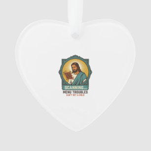 Jesus Wazige QR-code Scant Niet Menu Tech Humor_1 Ornament