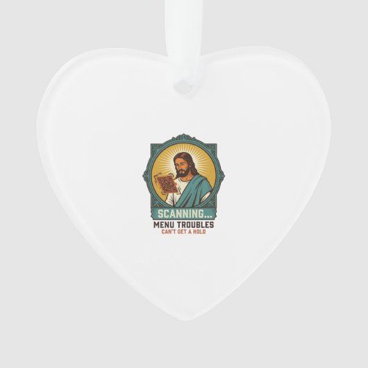 Jesus Wazige QR-code Scant Niet Menu Tech Humor_1 Ornament (voorkant)