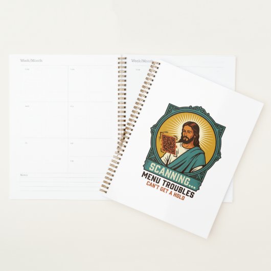 Jesus Wazige QR-code Scant Niet Menu Tech Humor_1 Planner (Display)