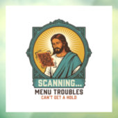 Jesus Wazige QR-code Scant Niet Menu Tech Humor_1 Raamsticker (Vel 3)