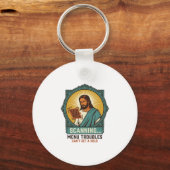 Jesus Wazige QR-code Scant Niet Menu Tech Humor_1 Sleutelhanger (Voorkant)