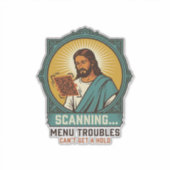 Jesus Wazige QR-code Scant Niet Menu Tech Humor_1 Sticker (Voorkant)