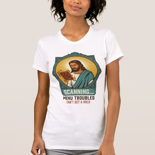 Jesus Wazige QR-code Scant Niet Menu Tech Humor_1 T-shirt (Voorkant)