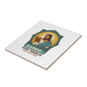 Jesus Wazige QR-code Scant Niet Menu Tech Humor_1 Tegeltje (Zijkant)