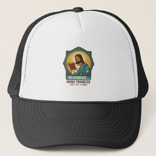 Jesus Wazige QR-code wordt niet gescand Menu Tech  Trucker Pet (Voorkant)